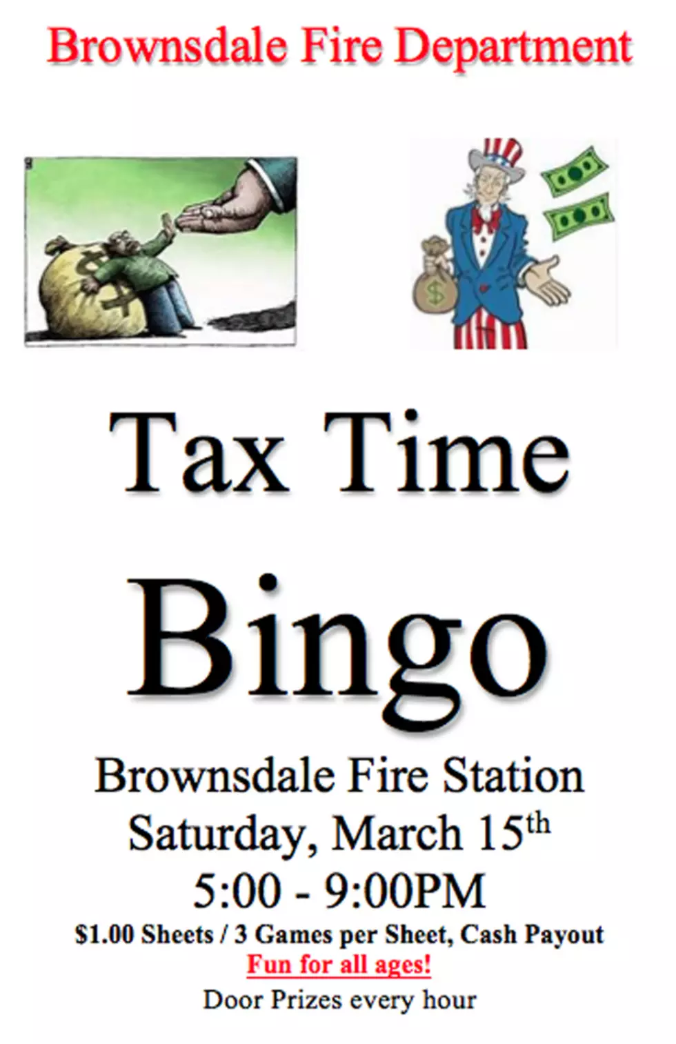 Tax Time Bingo: Brownsdale Fire Department