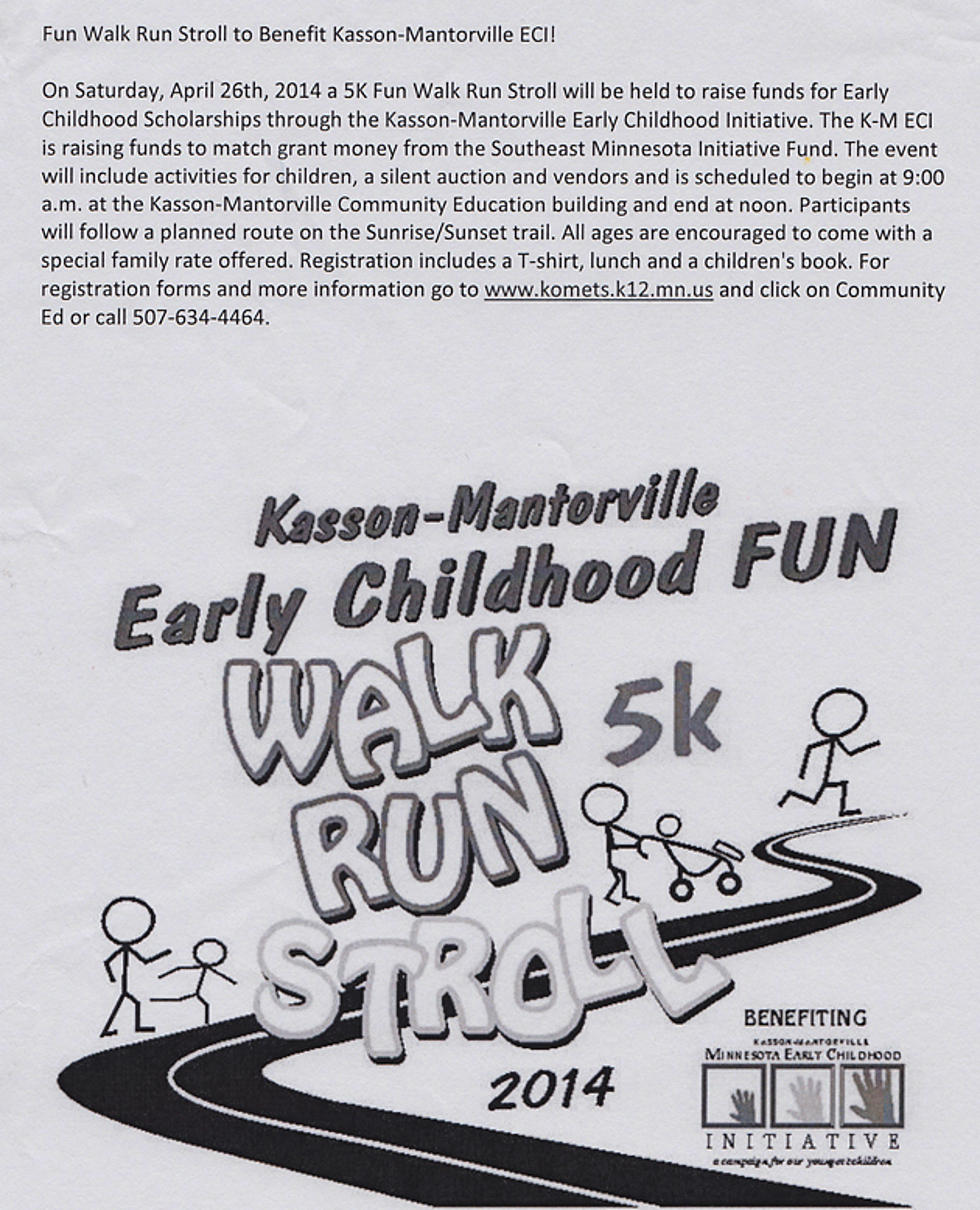 Fun / Walk / Run / Stroll To Benefit Kasson-Mantorville Early Childhood Initiative
